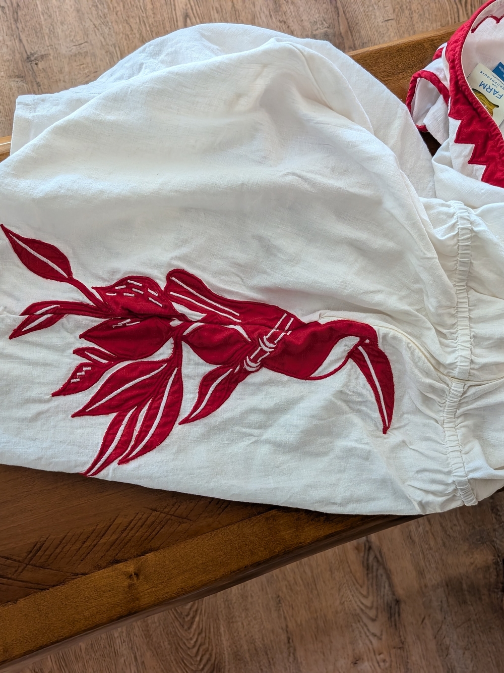 FARM Rio White Romper with Red Embroidered Trim - Picture 4 of 7